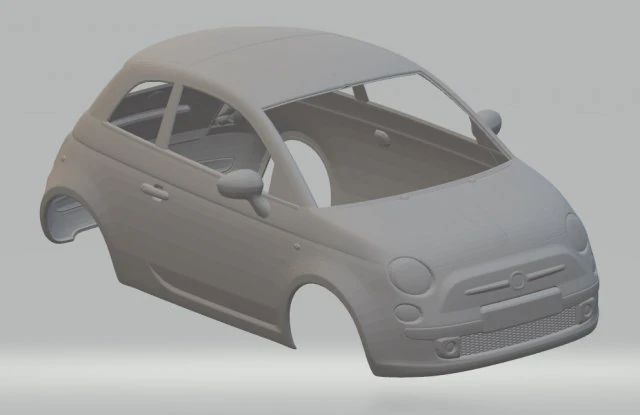 fiat 500 2012 printable body car 3D Print Model .c4d .max .obj .3ds .fbx .stl .blend 