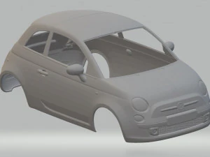 Fiat 500 2012 printbare carrosserieauto 3D printmodel