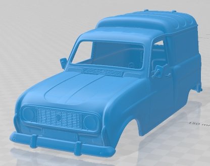 Renault 4 F4 1974 Printable Body Van 3D Print Model .c4d .max .obj .3ds .fbx .stl .blend 