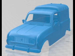 Renault 4 F4 1974 Printable Body Van 3D Print Model