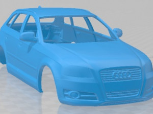 Audi A3 Sportback 2011 Printable Body Car 3Dプリントモデル