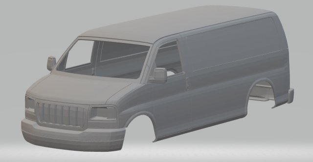 gmc savana cargo printable body van 3D प्रिंट मॉडल .c4d .max .obj .3ds .fbx .stl .blend 