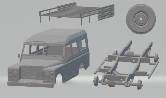 land rover serie 3 printable car 3D Принт Модель .c4d .max .obj .3ds .fbx .stl .blend