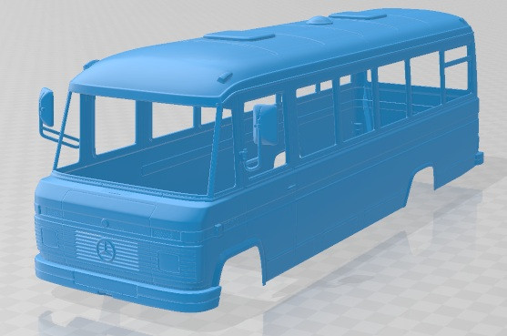 Mercedes Benz O 309 1979 Printable Body Bus Model Cetak 3D .c4d .max .obj .3ds .fbx .stl .blend