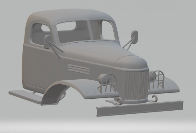 zil 157 printable cabin truck 3D-printmodel .c4d .max .obj .3ds .fbx .stl .blend 