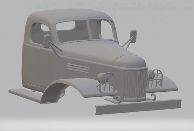 zil 157 printable cabin truck 3D Print Model .c4d .max .obj .3ds .fbx .stl .blend 