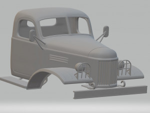 zil 157 printable cabin truck 3Dプリントモデル