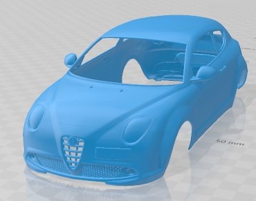 Alfa Romeo MiTo 2009 Printable Body Car Modelo de Impressão 3D .c4d .max .obj .3ds .fbx .stl .blend 