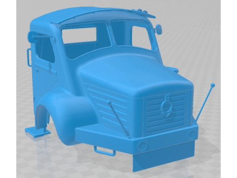 Berliet GLM 10 M2 1961 Printable Cabin Truck Modello di stampa 3D