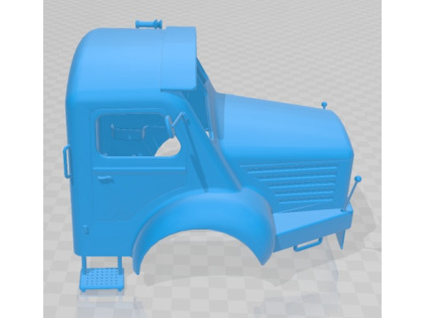 Berliet GLM 10 M2 1961 Printable Cabin Truck Modello di stampa 3D