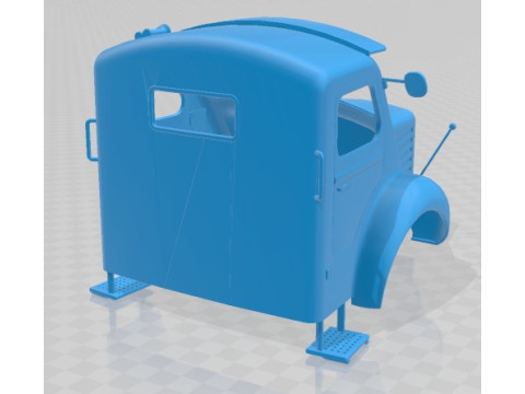 Berliet GLM 10 M2 1961 Printable Cabin Truck Modello di stampa 3D