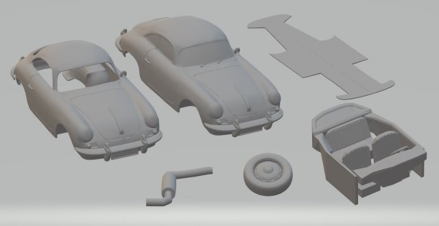 porsche 356 c printable car 3D Print Model .c4d .max .obj .3ds .fbx .stl .blend 