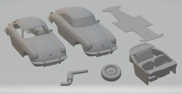 porsche 356 c printable car 3D Print Model .c4d .max .obj .3ds .fbx .stl .blend 