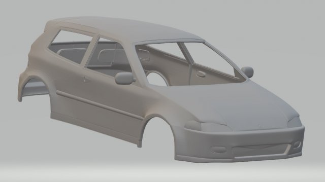 honda civic 1992 printable body car 3D Принт Модель .c4d .max .obj .3ds .fbx .stl .blend