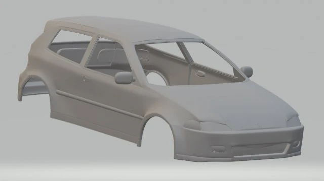 honda civic 1992 printable body car 3D Print Model .c4d .max .obj .3ds .fbx .stl .blend 