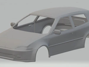 honda civic 1992 printable body car 3D Print Model