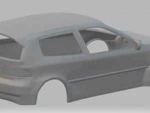 honda civic 1992 printable body car 3D Print Model