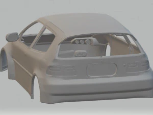 honda civic 1992 printable body car 3D Print Model