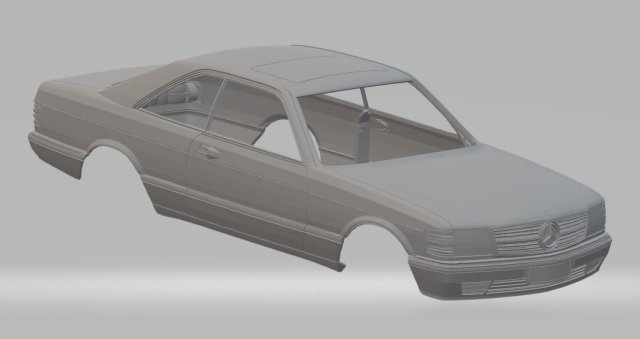 mercedes 560 sec printable body car 3D Print Model .c4d .max .obj .3ds .fbx .stl .blend 