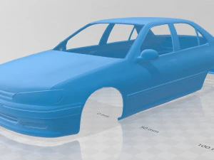 プジョー 406 印刷可能なボディ車 3Dプリントモデル