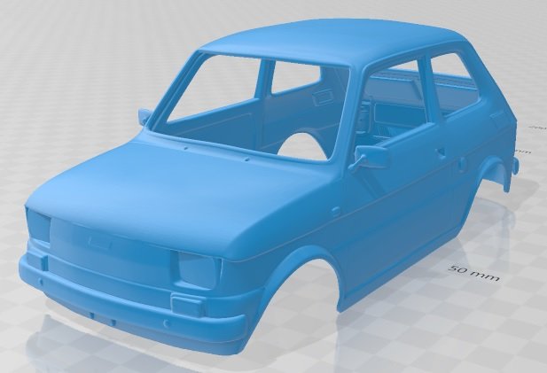 Fiat 126 1976 printable body car 3D-Druckmodell .c4d .max .obj .3ds .fbx .stl .blend 