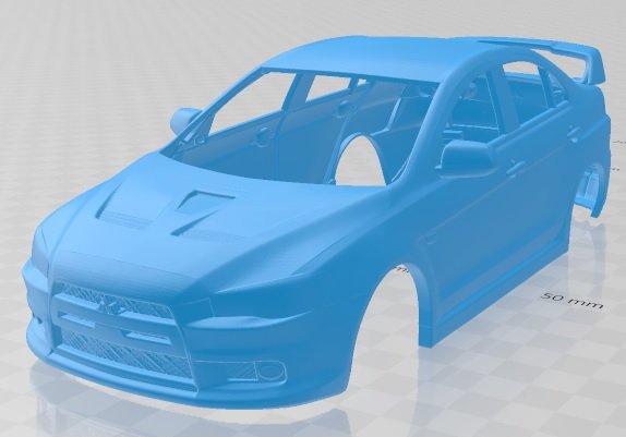 mitsubishi lancer evolution x 2009 printable body car Modèles 3D en vedette .c4d .max .obj .3ds .fbx .stl .blend 