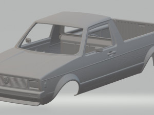 volkswagen golf caddy printable body car 3D Print Model