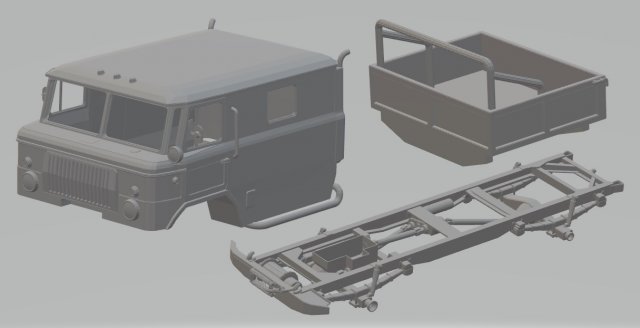 gaz 66 printable truck 3D Принт Модель .c4d .max .obj .3ds .fbx .stl .blend 