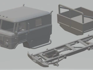 gaz 66 yazdırılabilir kamyon 3D Baskı Modeli