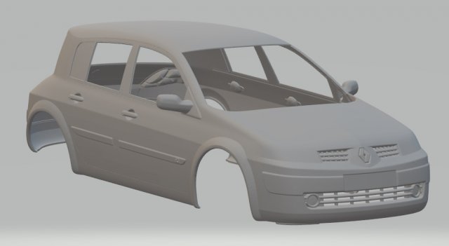 renault megane printable body car 3D Baskı Modeli .c4d .max .obj .3ds .fbx .stl .blend