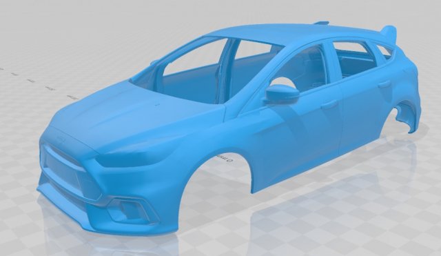 focus rs printable body car 3D Принт Модель .c4d .max .obj .3ds .fbx .stl .blend 
