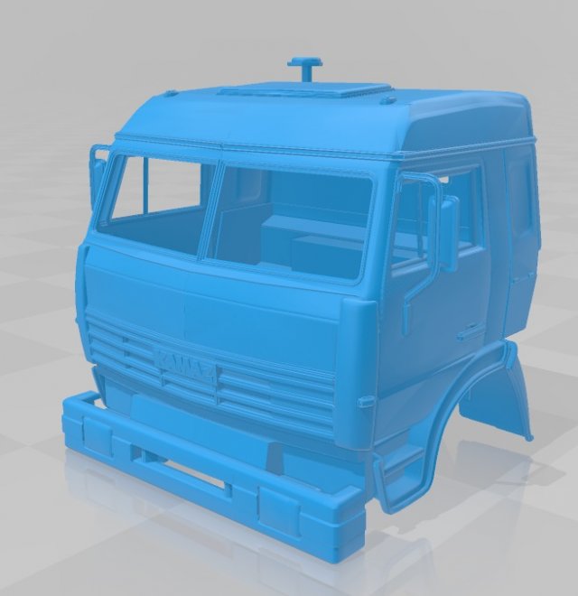 kamaz 45142 printable cabin truck 3D Print Model .c4d .max .obj .3ds .fbx .stl .blend 