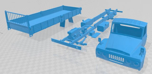 cargo old truck printable cabin 3D Print Model .c4d .max .obj .3ds .fbx .stl .blend 