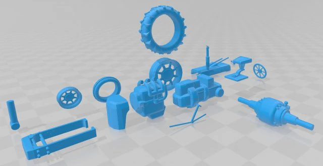 farmall printable tractor 3D Print Model .c4d .max .obj .3ds .fbx .stl .blend
