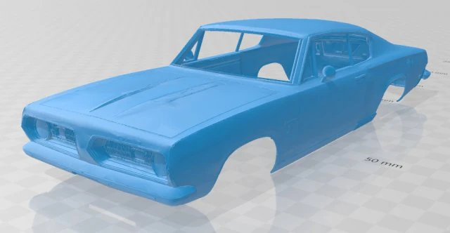 plymouth barracuda 1968 printable body car 3D Print Model .c4d .max .obj .3ds .fbx .stl .blend
