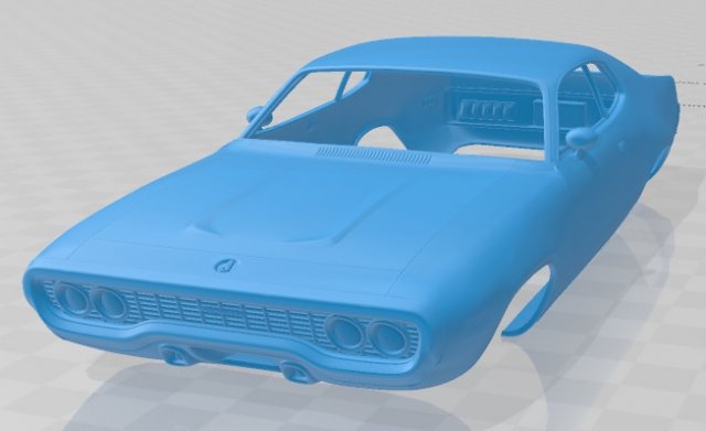 plymouth satellite 1971 printable body car Modelo de Impressão 3D .c4d .max .obj .3ds .fbx .stl .blend