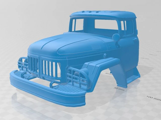 international flatbed printable cabin truck 3D Print Model .c4d .max .obj .3ds .fbx .stl .blend 