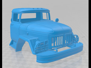 international flatbed printable cabin truck 3D-printmodel