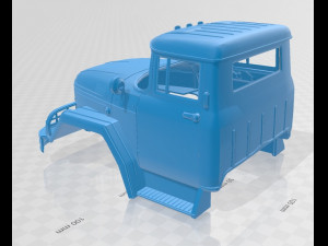international flatbed printable cabin truck 3D-printmodel