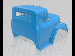 international flatbed printable cabin truck 3D-printmodel