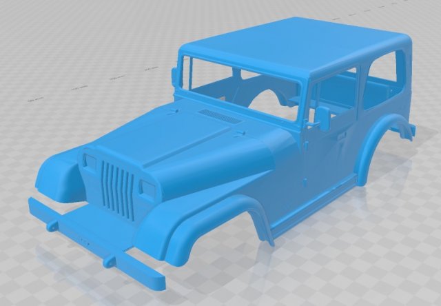 jeep wrangler 1988 printable body car 3D Print Model .c4d .max .obj .3ds .fbx .stl .blend 