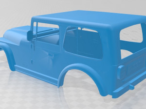 jeep wrangler 1988 printable body car 3D Print Model