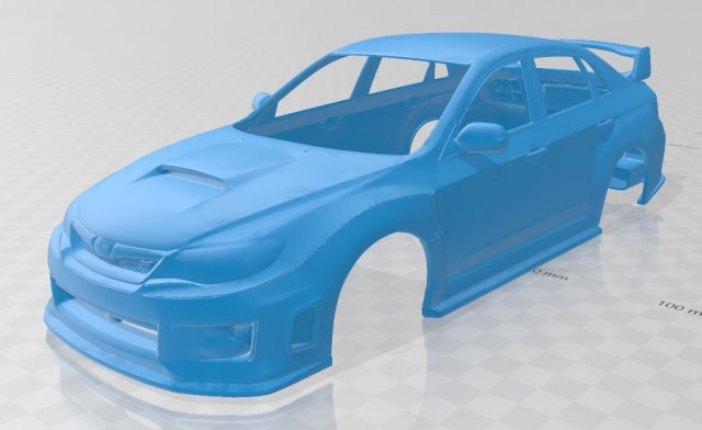 subaru wrx sti 2011 printable body car 3D Print Model .c4d .max .obj .3ds .fbx .stl .blend 