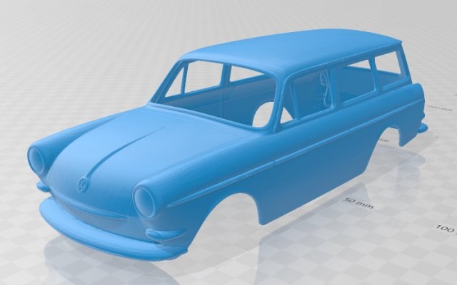 volkswagen squareback printable body car Modello di stampa 3D .c4d .max .obj .3ds .fbx .stl .blend 