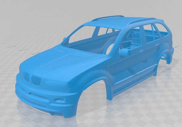 x5 printable body car 3D Print Model .c4d .max .obj .3ds .fbx .stl .blend 