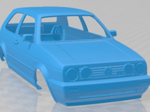 Volkswagen Golf GTI MK2 1985 Printable Body Car 3D 프린트 모델