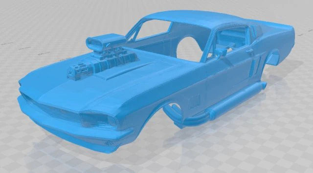 mustang 67 supercharged printable body car 3D Print Model .c4d .max .obj .3ds .fbx .stl .blend 