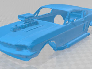mustang 67 s&uuml;perşarjlı yazdırılabilir g&ouml;vdeli araba 3D Baskı Modeli