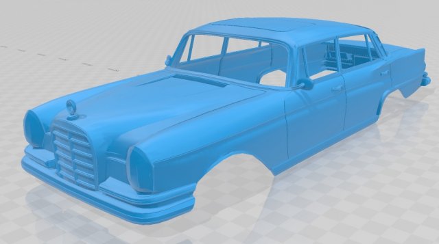 mercedes benz w108 printable body car 3Dプリントモデル .c4d .max .obj .3ds .fbx .stl .blend 