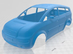 audi a2 yazdırılabilir g&ouml;vdeli araba 3D Baskı Modeli